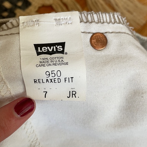 Levi Khaki Button Fly Long Shorts - Picture 6 of 9